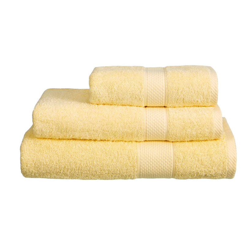 Faith Margaret Turkish Cotton Midweight Fingertip Towel, Lemon
