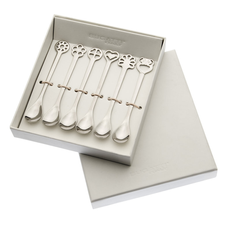 Ensemble de cuillères à charme moka/de bonheur dans une boîte cadeau Portafortuna