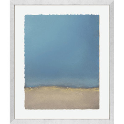 Plage évocatrice - peinture encadrée sur papier