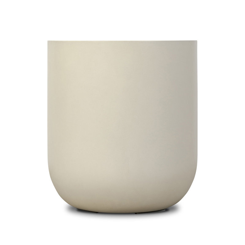 Ivan Drum End Table, White/Neutral