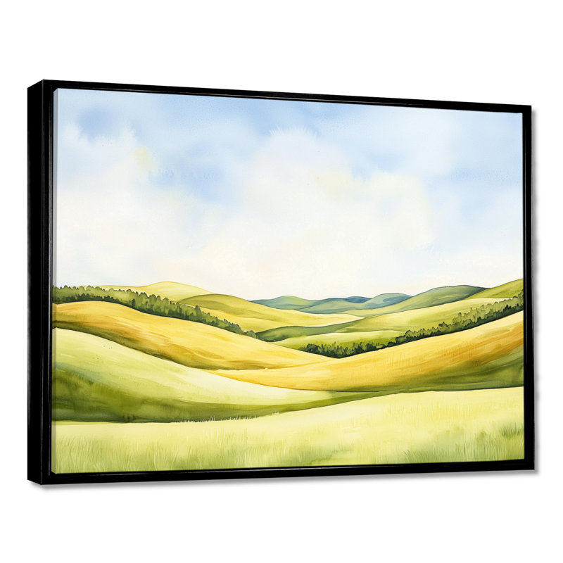 «Rolling Hills In The Prairies III», reproduction sur toile, H 30 po x l 40 po, Noir