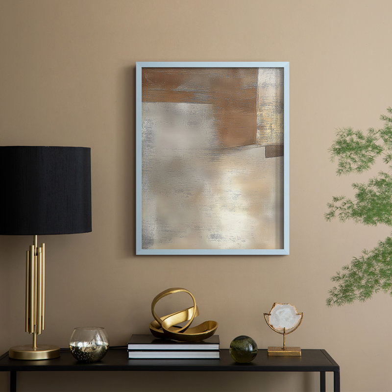 «Abstract CII», reproduction encadrée - prête à être accrochée, Bleu, H 10 po x l 8 po