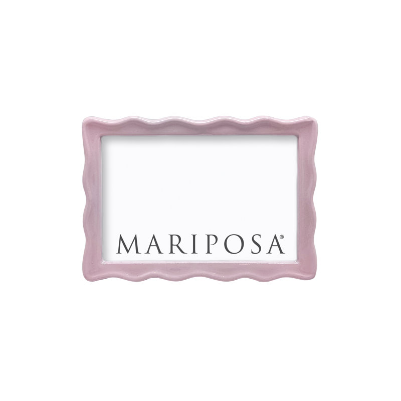Wavy Metal Picture Frame, 4" W x 6" H, Pink