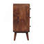 Commode striée à 3 tiroirs en bois massif miel et caramel