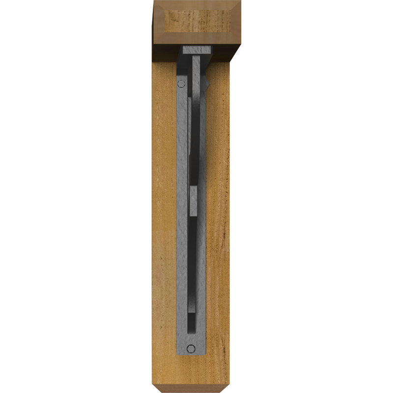 Support de fer simple 4 po Bradford, H 19 po x P 16 po, Cèdre rouge de l'Ouest l 4 po x T 2 po (sciage br