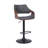 Afshar Swivel Adjustable Height Bar Stool with Pedestal Base in Faux Leather, Wood and Iron-1941309133-1965229345