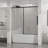 Semi-Frameless Tub Sliding Shower Door, 1/4" Tempered Clear Glass with Easy-Clean Coating & Stainless Steel Hardware for Bathtub