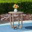 Table en bois gris de 27,5 pouces avec une touche rustique de style bistrot -