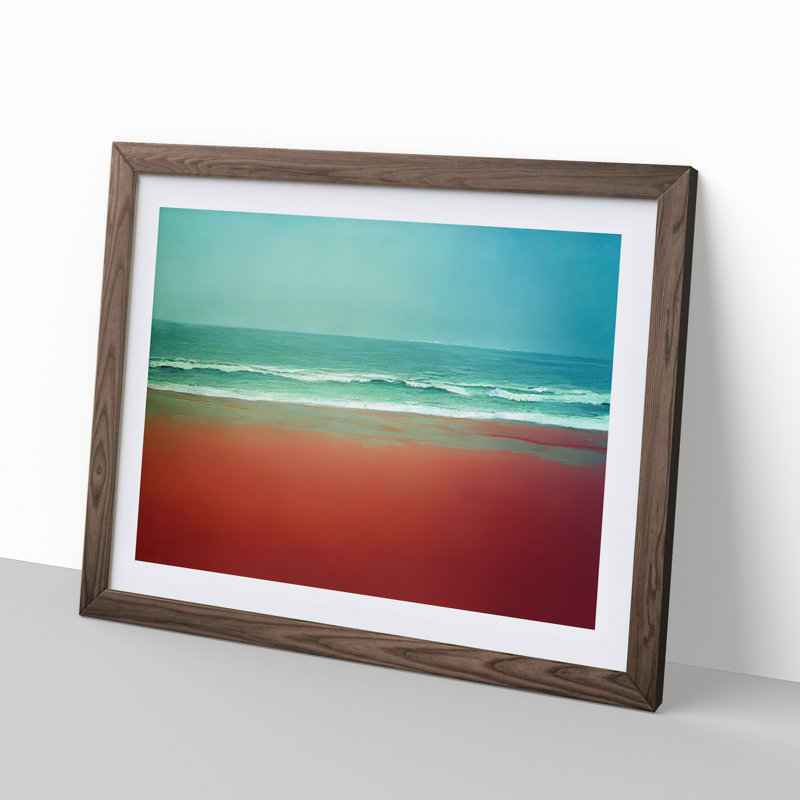 Beach Trance - Single Picture Frame Painting, 34cm H x 46cm W x 2cm D, Walnut