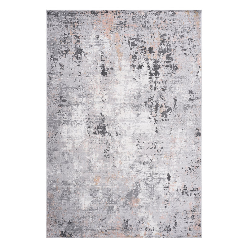 5X7 Grey Multi Abstract Area Rug - , Non-Shedding, Stain For Bedroom, Living, Dining Room Ambiance Enhancement Theme Concept Idea , Beautifies Living Room, Style Creation