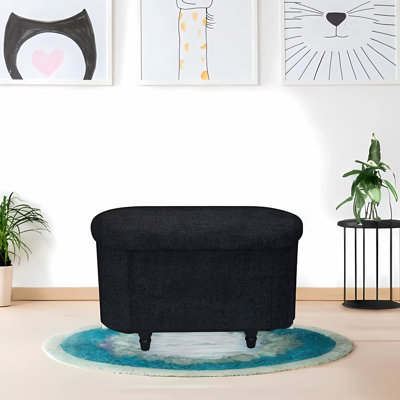  30" Boucle Upholstered Storage Ottoman Bench