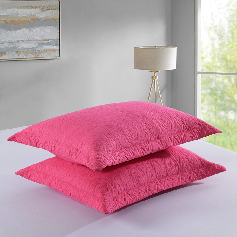 P-solid Shams Polyester Bedding, King, Hot Pink