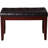 1Pc Modern Bench with Leather-Look Seat Tufted Upholstery Tapered Wood Legs Bedroom Living Room Furniture Cherry Brown Finish