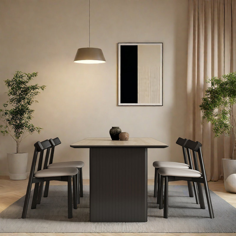 Ensemble de table de salle à manger rectangulaire minimaliste moderne, H 29,52 po x L 70,86 po x l 31,49 po