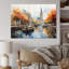 «Orange Canal Impressionistic Canal Loose», reproduction sur toile-286098865-286098864