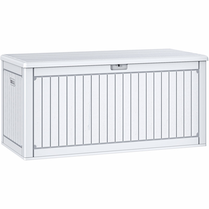 Boîte de rangement verrouillable en résine résistante à l'eau l 69,6 po Edrosie Inc, Blanc