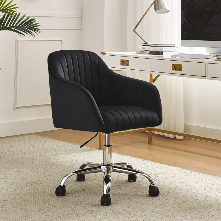 Vernese Modern Velvet Task Chair with Tufted Back
