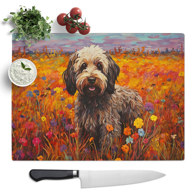 Cockapoo Colour Field  Glass Chopping Board