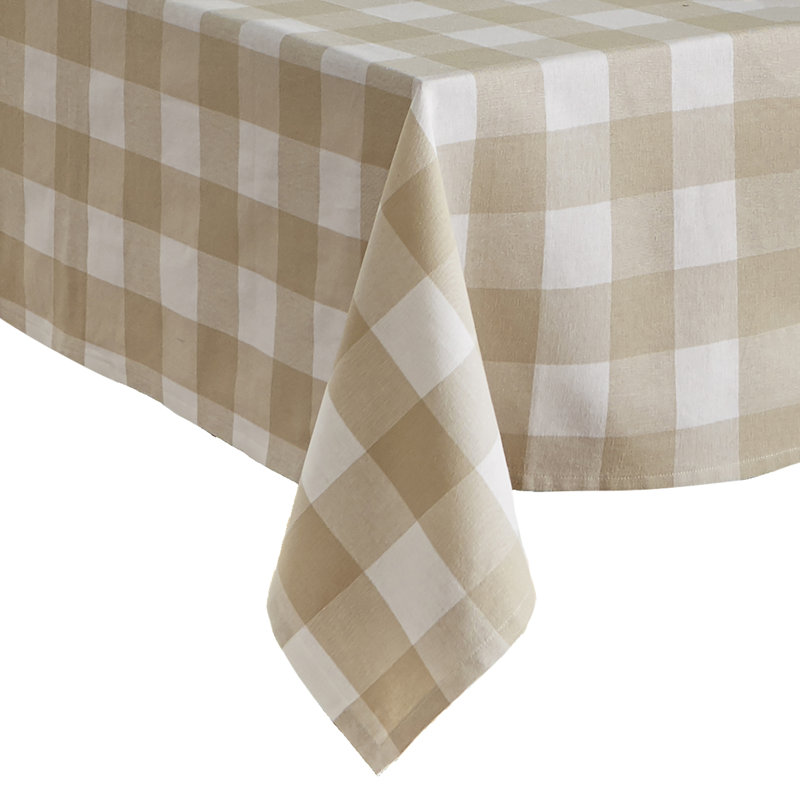 Skookum Buffalo Check Tablecloth, Black/White, 70" L x 52" W
