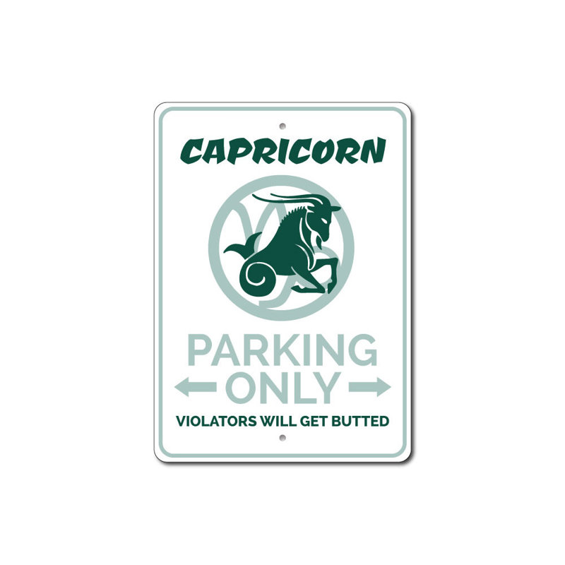 Enseigne en aluminium Capricorn, H 14 po x l 10 po x P 0,04 po