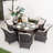 Northpoint 6-Person Wicker Patio Dining Set With Round Table, Cushions Included