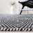 Estil Flat Weave Wool/Cotton Geometric Rug in Black/Gray-885563543