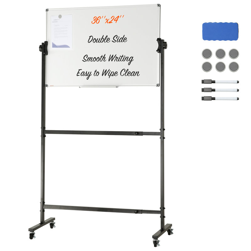 Freestanding Plastic Reversible Magnetic Small - 2' - 4' Whiteboard