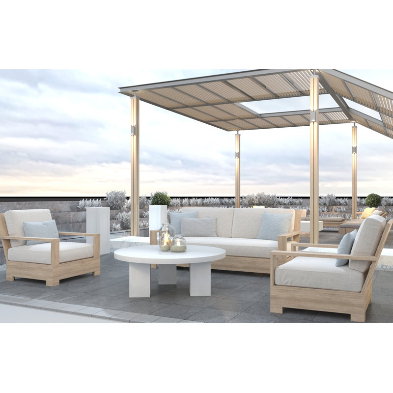 Maximus Coffee Table, 16" H x 47" L x 47" W, Ivory
