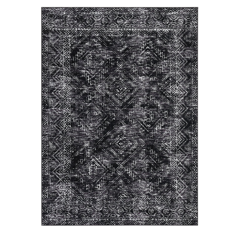 Modern Machine Washable Rug Non-Slip Area Rug for Living Room Low-Pile Rug Indoor Floor Cover for Bedroom Dining Room Hallway Kitchen Office