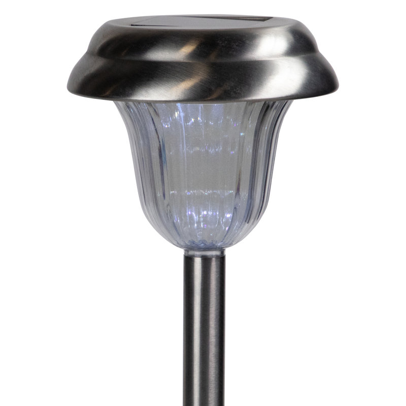 Set of 4 Stainless Steel Solar LED Pathway Lights