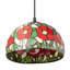 Luminaire suspendu en forme de dôme en verre coloré 9,5 "avec fleurs rouges Genevieve