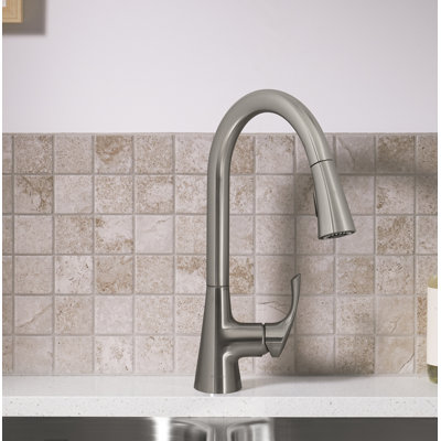 Robinet de cuisine à poignée simple Valton avec MasterClean et douchette latérale Valton
