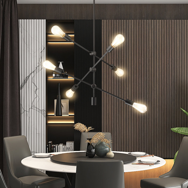 Luminaire suspendu linéaire noir entrelacé Kreios PILB-6L, Bronze