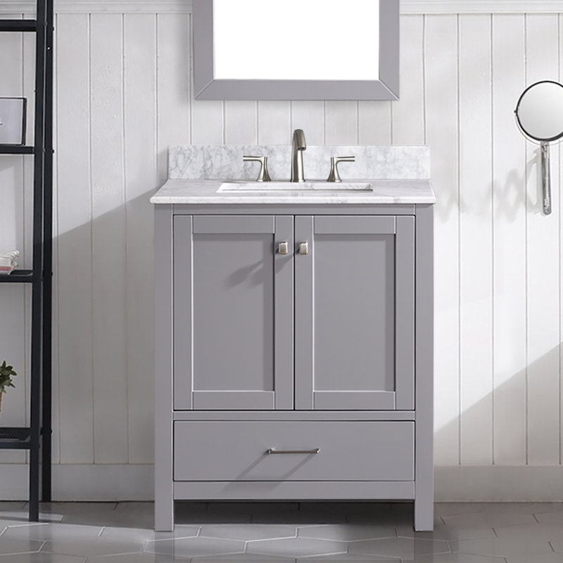 30'' Single Bathroom Vanity with Marble Top