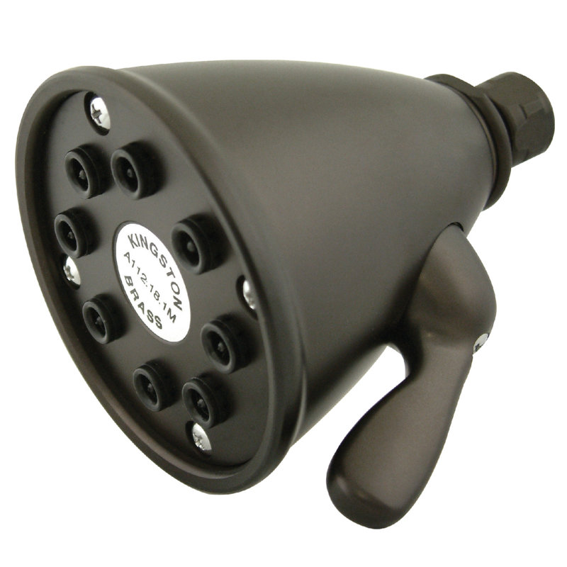 Pomme de douche ronde en laiton à jet réglable de 3 à 8 pouces Kingston, Bronze huilé