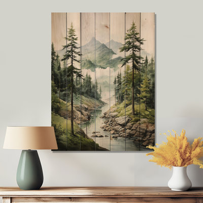 Green Pine Tree Eernal Guardians I sur impression sur bois