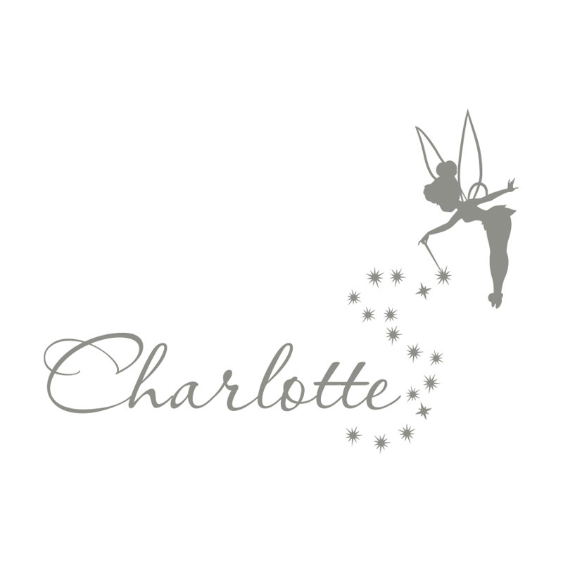 Adhésif décoratif chambre d'enfant Tinkerbell, Oui, Gris argenté