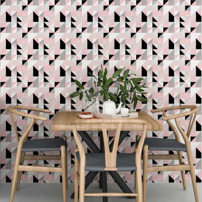 Papier peint adhésif triangles L 8,5 pi x l 24 po