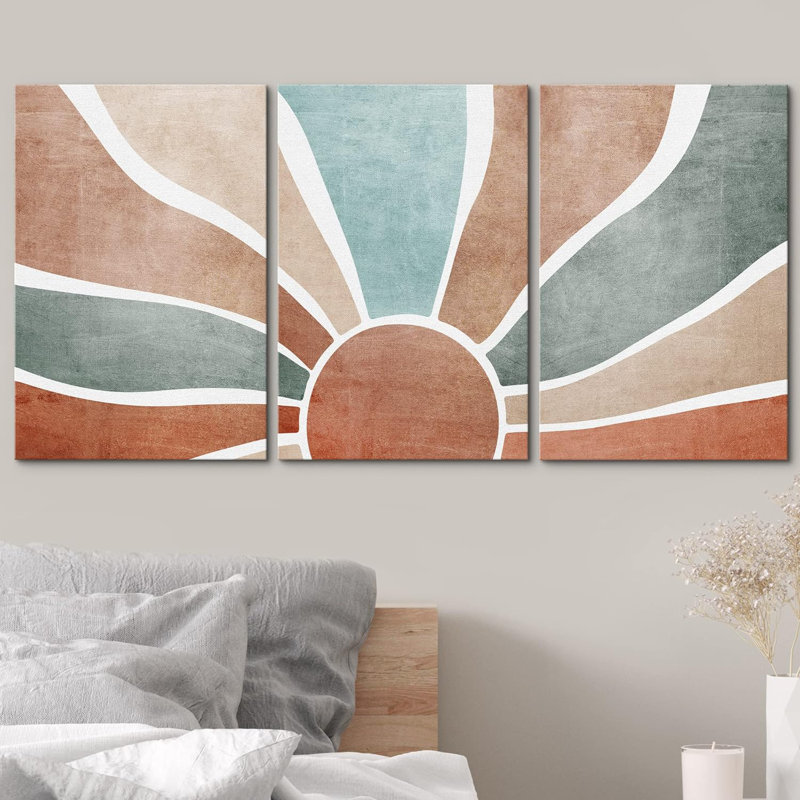 Sun Shine Mid-Century Modern Organic Abstract Neutral Decor, reproduction d'art encadrée sur toile, Toile tendue