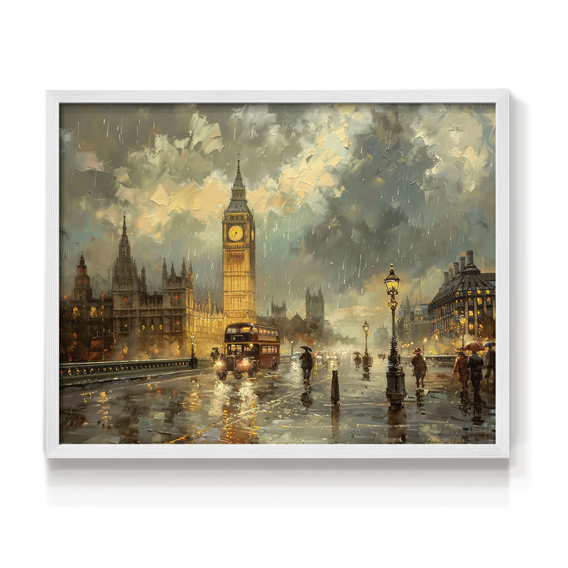 Landscape Series-CXLI -Framed Print - Restickable, H 8 po x l 10 po, Blanc