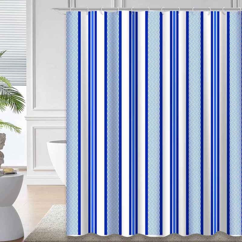 Rideau de douche Zigzag Line, L 72 po x l 78 po