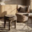 Repose-pieds / tabouret en velours taupe Velin-130942131
