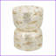 Tabouret décoratif en bambou Finition coquille de Capiz blanche | Or / blanc | Panneau de fibres à densité moyenne