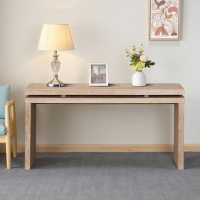 Console 60 po antique avec tablettes suspendues