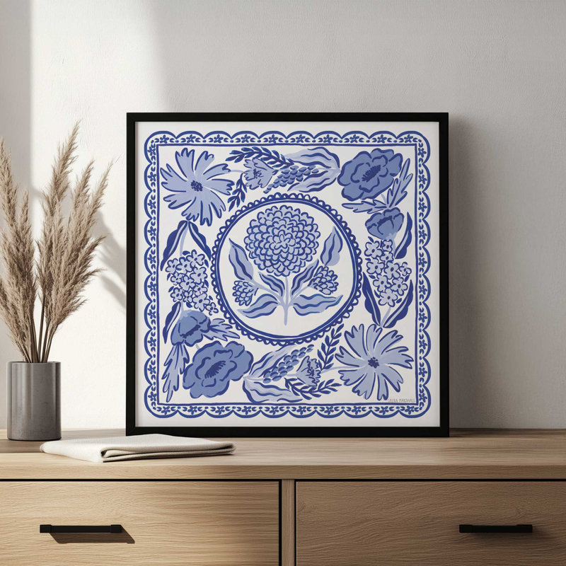 «Bleu Reverie VI» par Laura Marshall, reproduction d'art, H 12 po x l 12 po, Brun