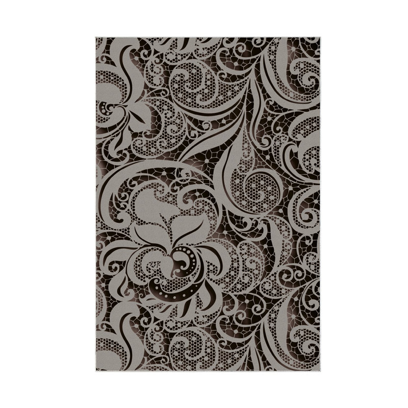 Tapis gris en polyester tissé à la machine Elverda, Tapis de couloir 3 pi 3 po x 6 pi 7 po