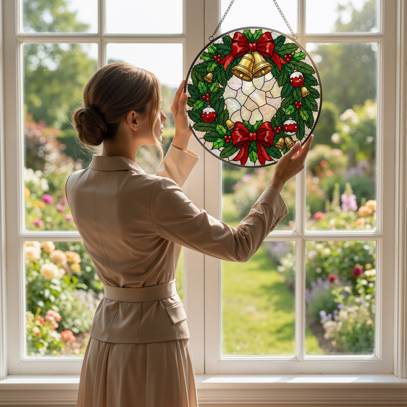Vitrail de guirlande de Noël 12 "H 12"