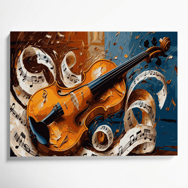 Art musical sur toile noire, H 12 po x l 18 po