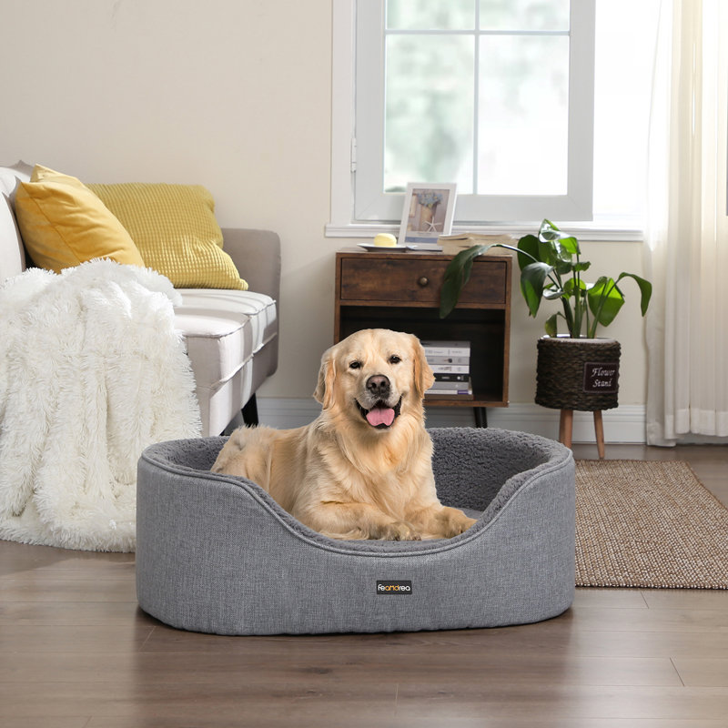 Orthopedic Polyester Pet Bed, Grey