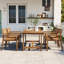 Ensemble de salle à manger de patio en bois d'acacia durable, table rectangulaire au design moderne pour l'intérieur et l'extérieur